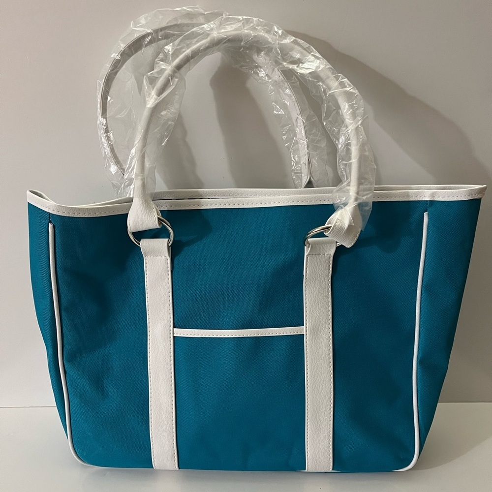 Lancome (Paris) Tote Bag Turquoise Blue Beach Cruise Travel Casual Vacation